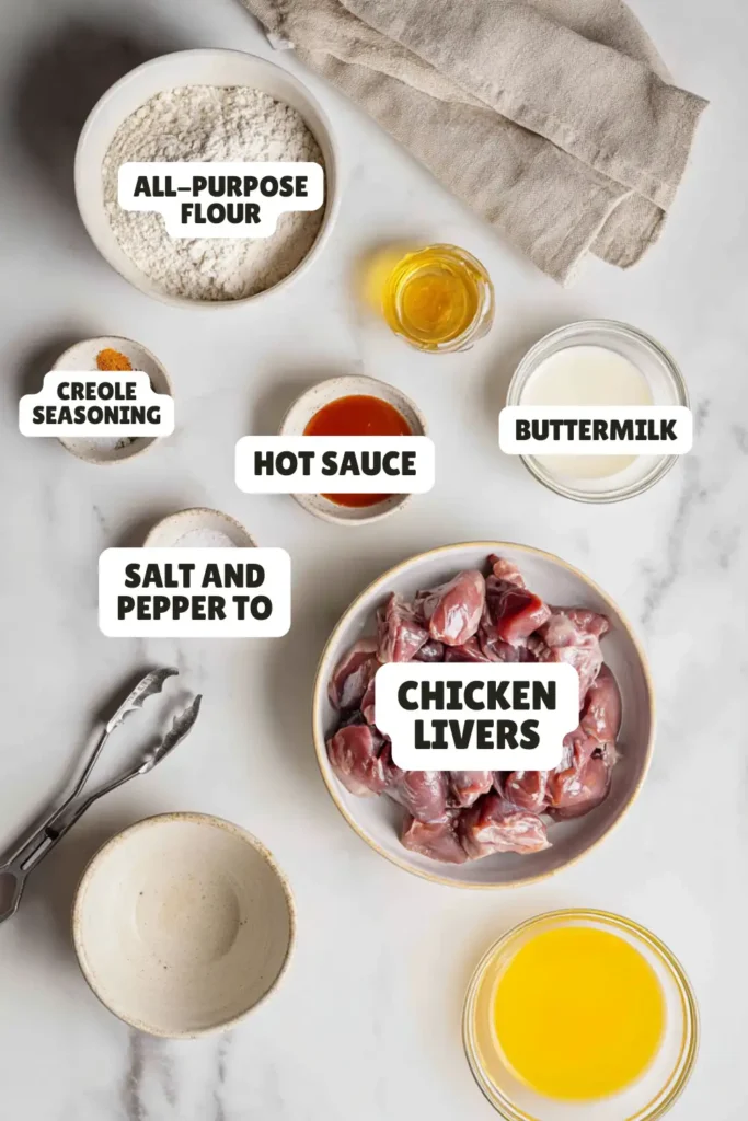 Air Fryer Chicken Livers Ingredients