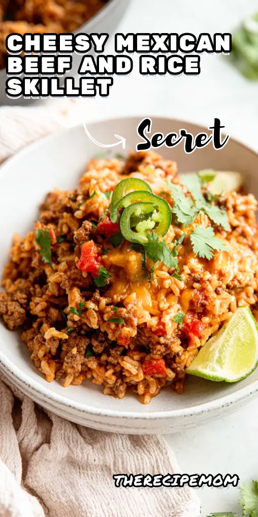 Cheesy Mexican Beef and Rice Skillet