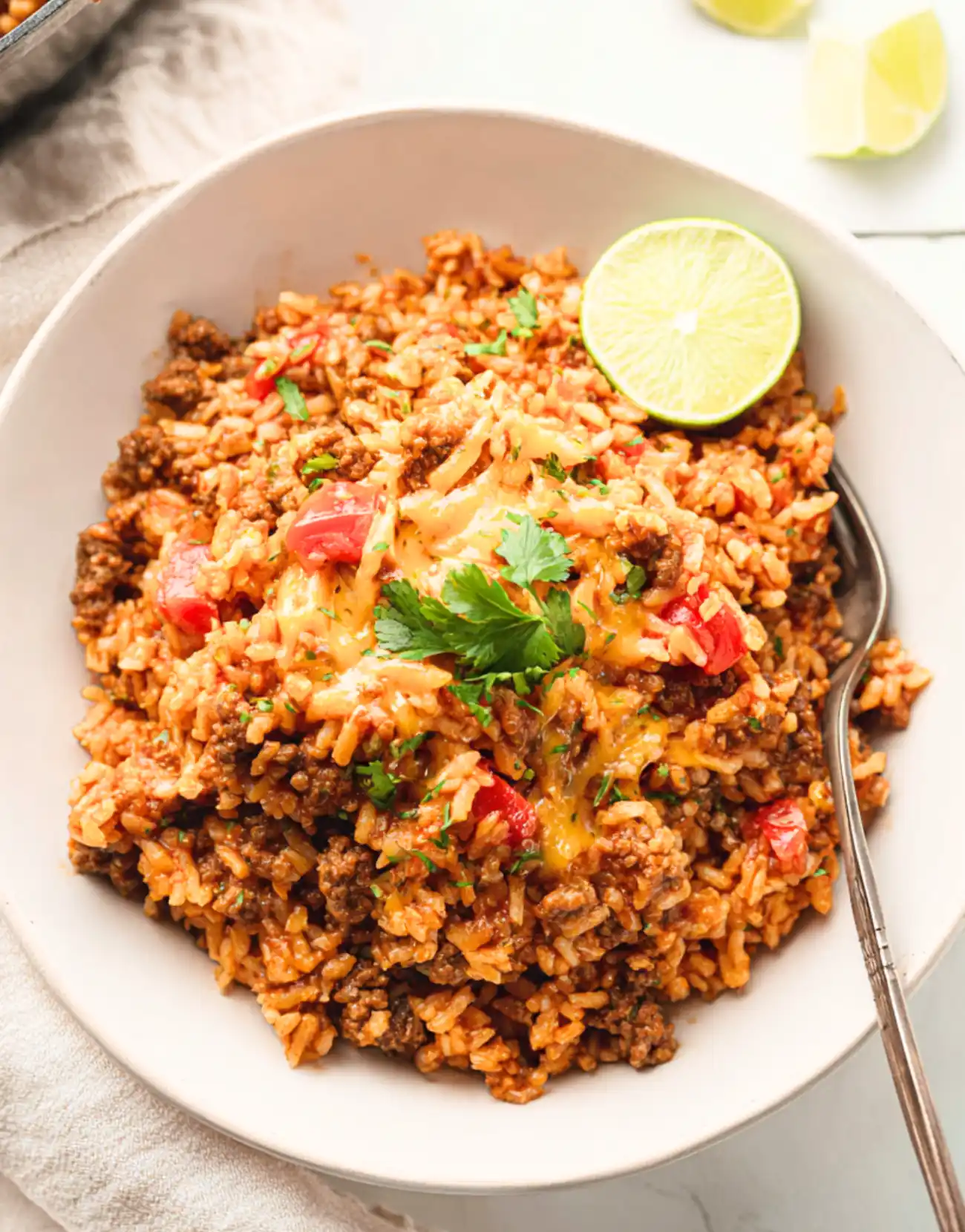 Cheesy Mexican Beef and Rice Skillet