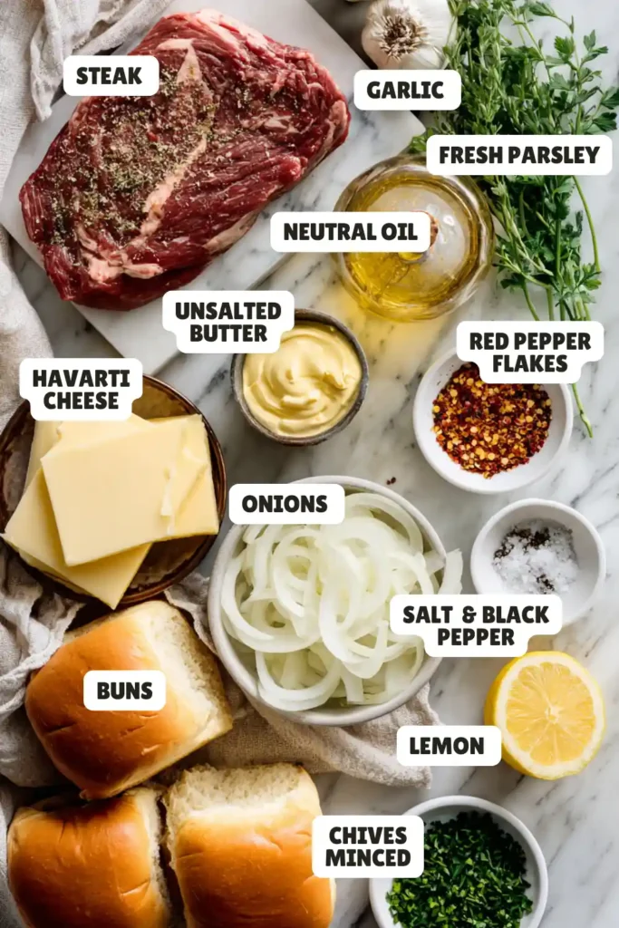 Cowboy Butter Steak Sliders Ingredients