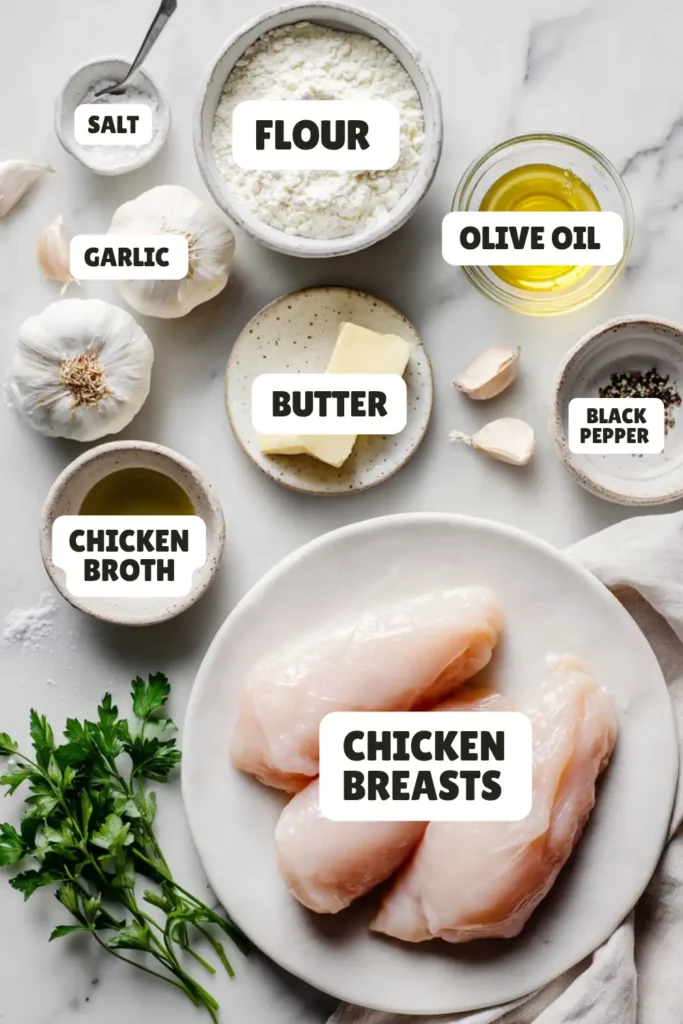 Creamy Garlic Chicken Breast Ingredients