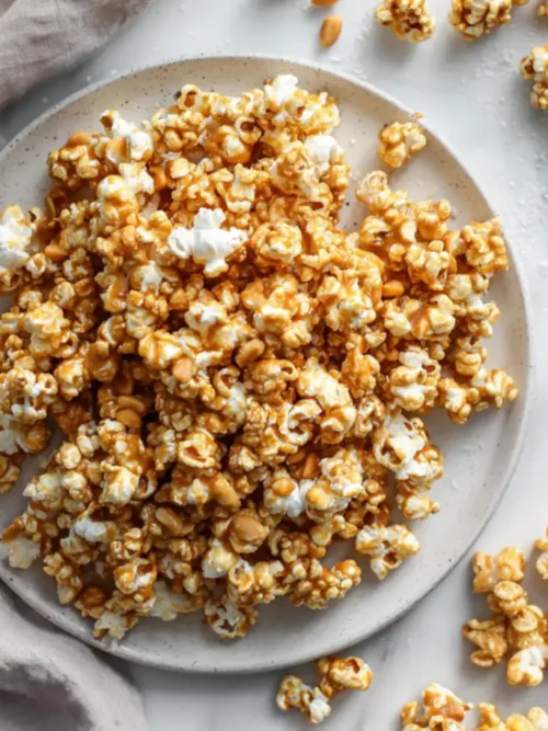 Crunchy Salted Honey Peanut Caramel Corn Treat