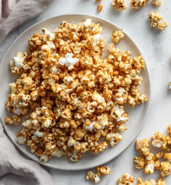 Crunchy Salted Honey Peanut Caramel Corn Treat