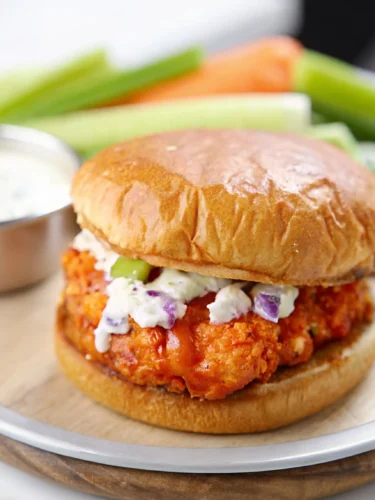 Easy Air Fryer Buffalo Chicken Sandwich Recipe