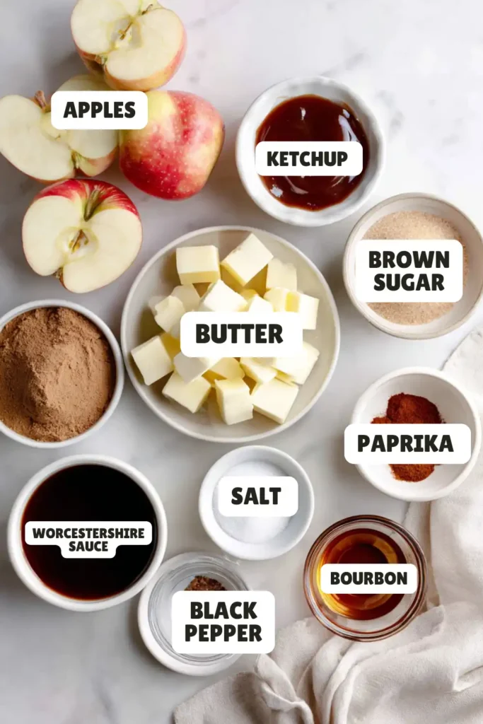 Apple Bourbon BBQ Sauce Ingredients
