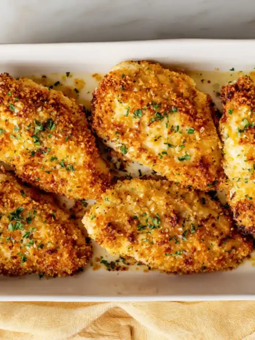 Baked Breaded Chicken with a Golden Crunchy Crust