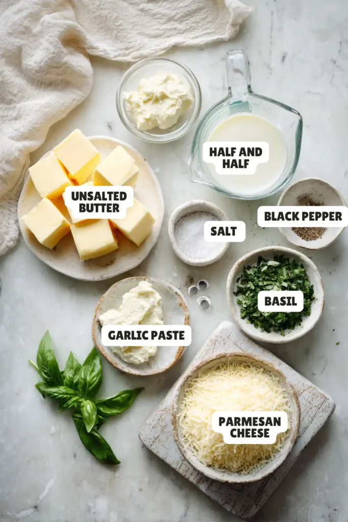 Basil Alfredo Sauce Recipe Ingredients