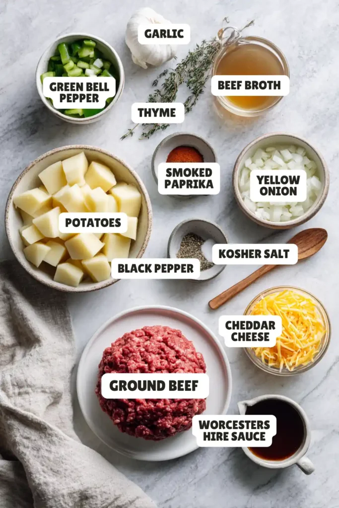 Beef and Potatoes Skillet Recipe​ Ingredients