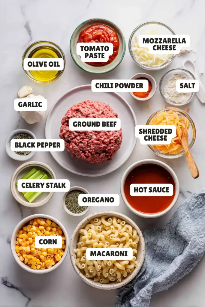 Cheeseburger Casserole Recipe​ Ingredients