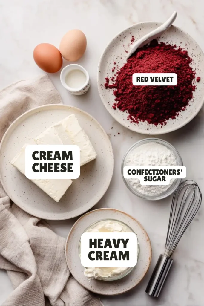 Red Velvet Cheesecake Bites Recipe Ingredients