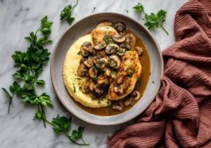 Skillet Chicken and Mushrooms in Gravy