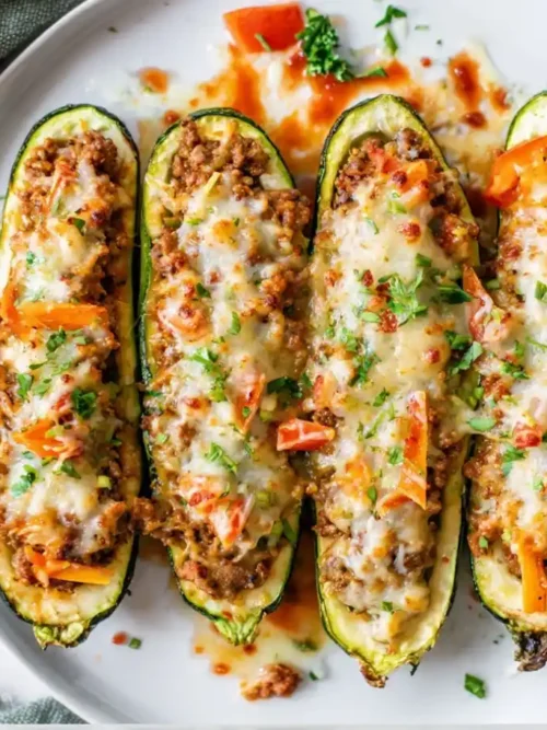 Beef and Rice Stuffed Zucchini Recipe