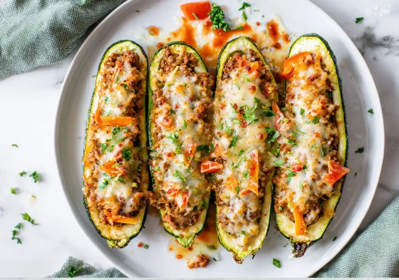 Beef and Rice Stuffed Zucchini Recipe