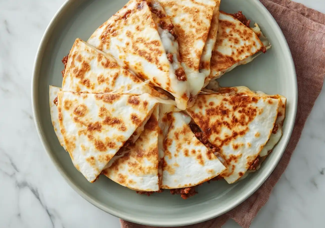 Cheesy Ground Beef Quesadillas