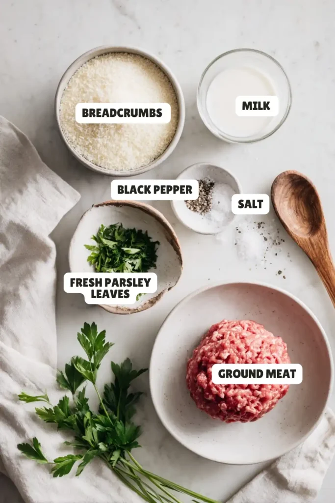 Ground Beef Meatballs Recipe Ingredients