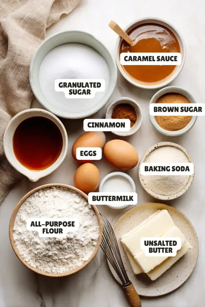 Salted Caramel Apple Sheet Cake Ingredients